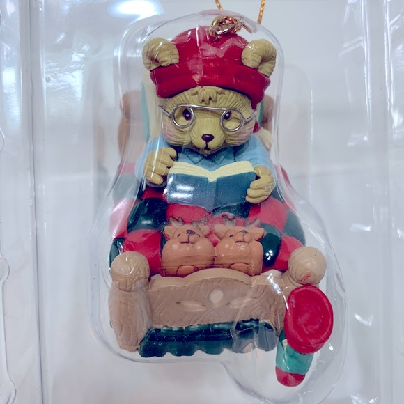 Teddy bear Santa ornament Vintage - Picture 3 of 8
